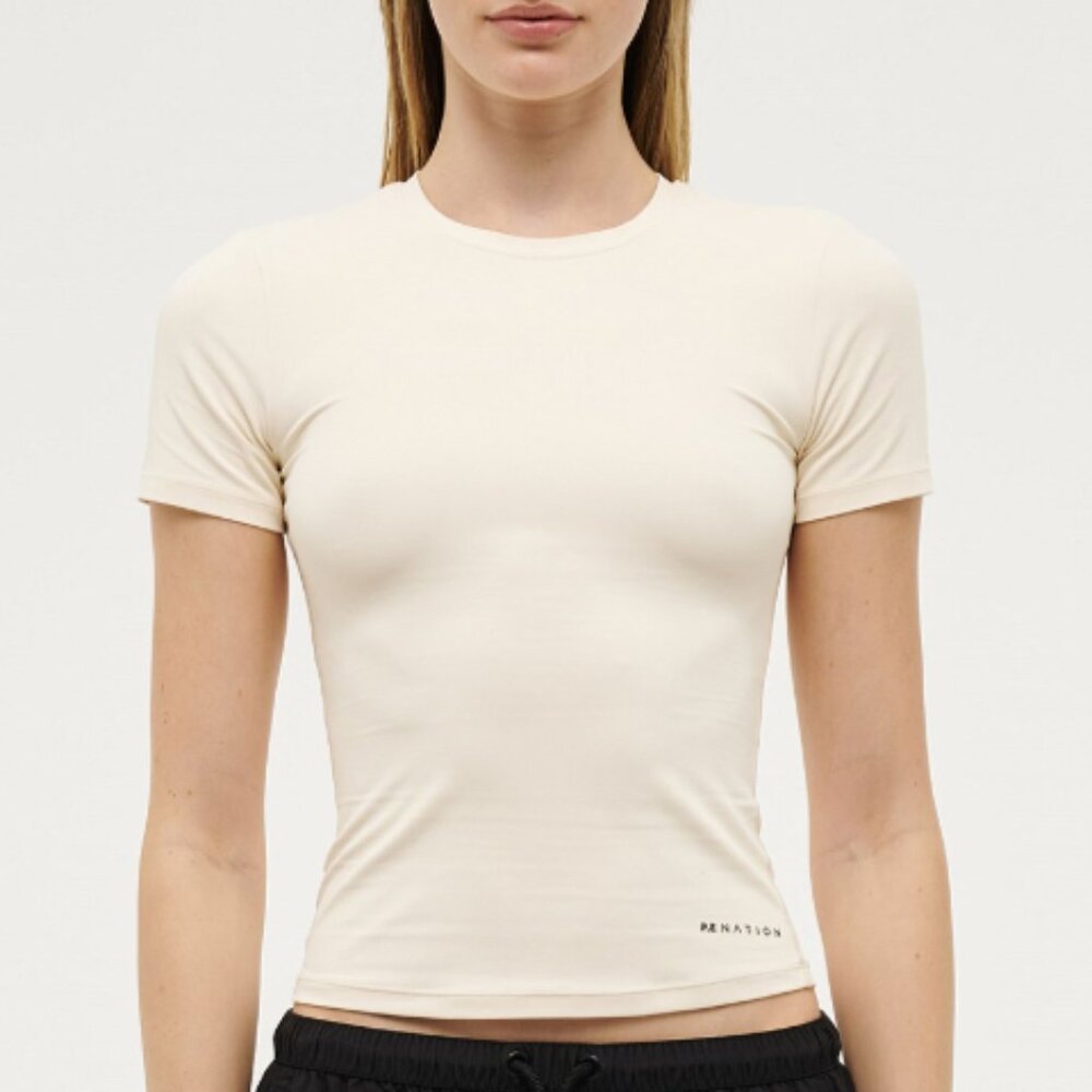 P.E NATION Foundation Short Sleeve Tee in Whisper White, 2XS NWT